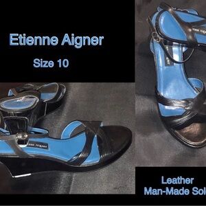 Etienne Aigner Black and Blue Women's Sandals
